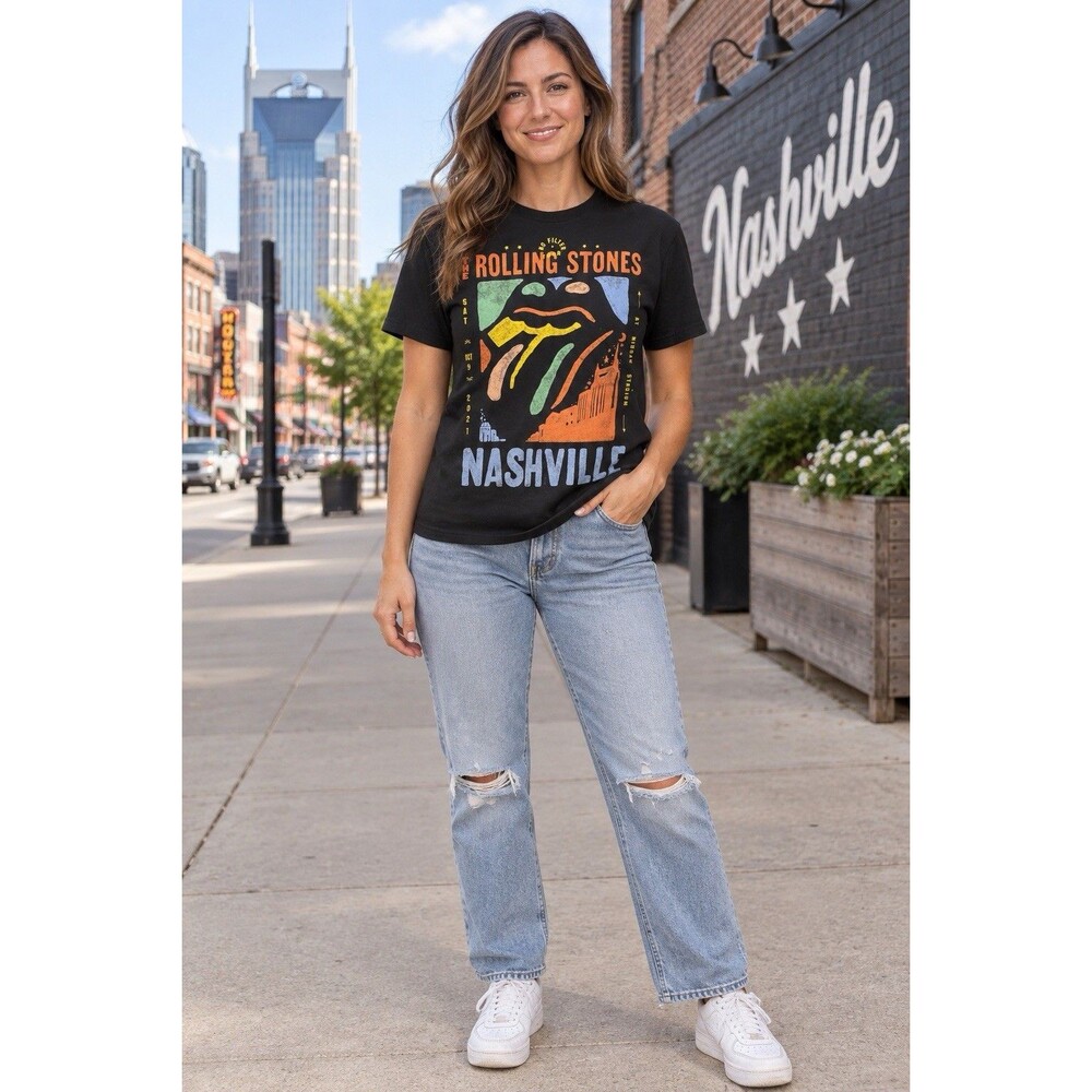 Rolling Stones No Filter Tour Nashville 2021 Nissan Stadium T-Shirt Medium Black